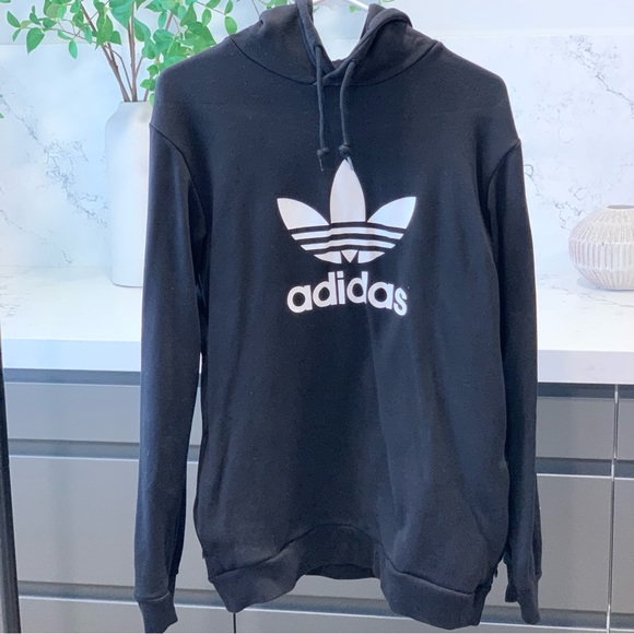 adidas Sweaters - Adidas Originals Trefoil Black Hoodie Sz Small